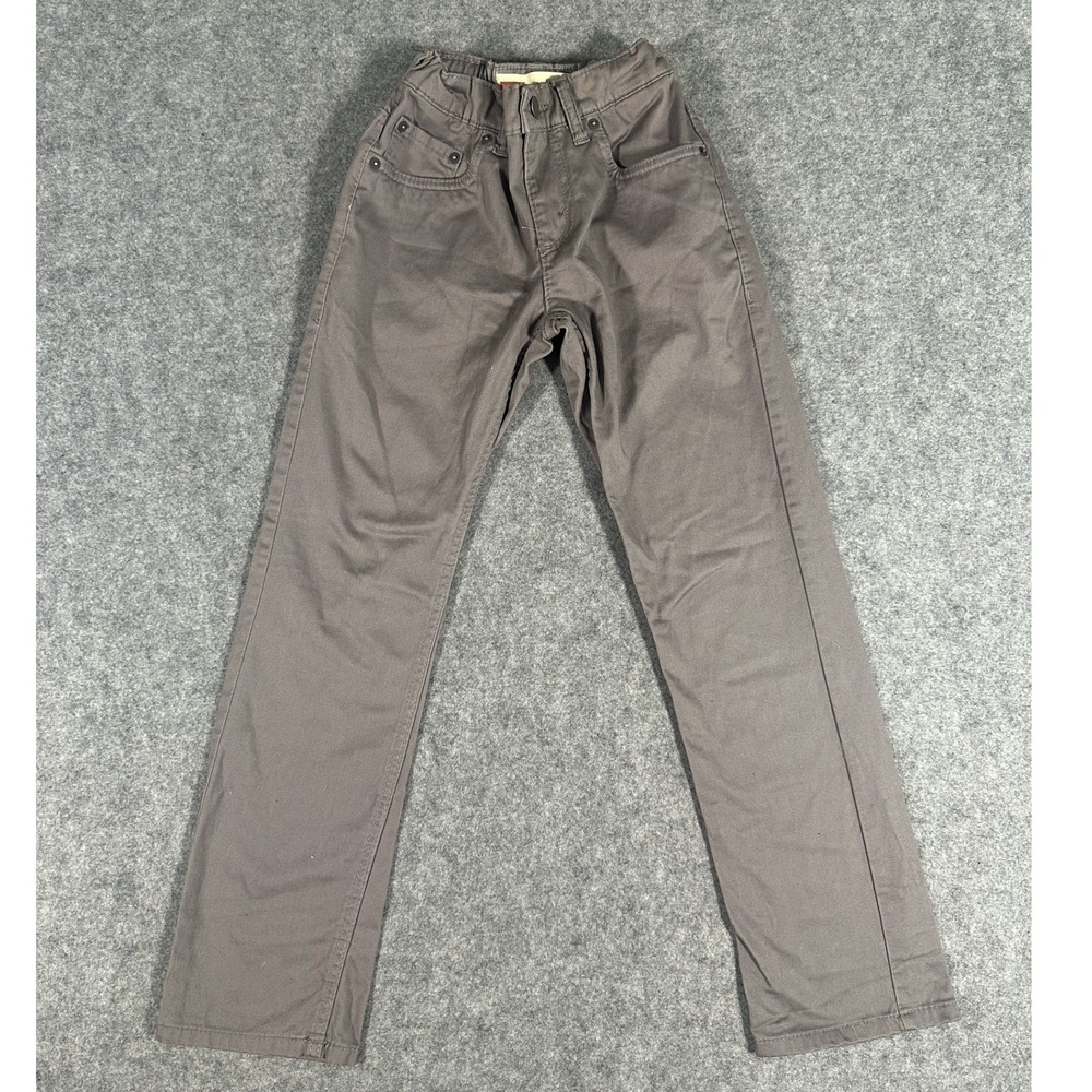 Levi's 511 Slim Pants Boys Size 10 Grey Twill Chinos